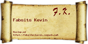Fabsits Kevin névjegykártya
